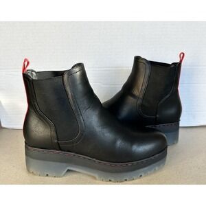 Mia Boots Womens 8.5 Cayson Black Red Pull On Block Heels GS1093502